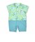 【お揃い】綿麻フルーツ柄アニマルサファリ柄半袖ロンパースベビー(70~80cm)