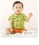 【お揃い】綿麻フルーツ柄アニマルサファリ柄半袖ロンパースベビー(70~80cm)