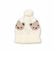 ボンボン付きクマイチゴ柄ブークレニット帽ベビー(44~48cm)