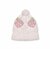 ボンボン付きクマイチゴ柄ブークレニット帽ベビー(44~48cm)
