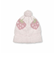 ボンボン付きクマイチゴ柄ブークレニット帽ベビー(44~48cm)