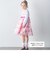 【日本製】オーガンジー花柄リボン刺しゅうワンピース(110~130cm)