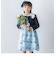 【日本製】オーガンジー花柄リボン刺しゅうワンピース(110~130cm)
