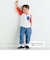 デニムポケット付きラグランスリーブ7分袖Tシャツ(80~130cm)