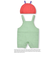 【絵本コラボ-はらぺこあおむし-】フロントポケット付サロペット+あおむしフェイス帽子セットベビー(70~80cm)