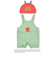 【絵本コラボ-はらぺこあおむし-】フロントポケット付サロペット+あおむしフェイス帽子セットベビー(70~80cm)