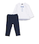 蝶ネクタイプリント長袖Tシャツ+パンツセット(80~90cm)