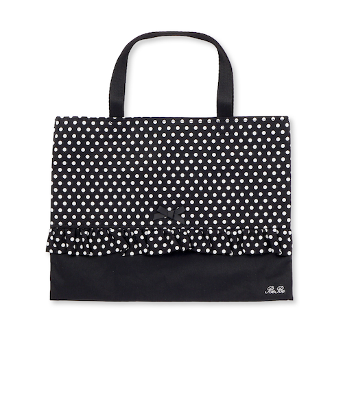 ことぽこさま☆専用　フリルレッスンバッグ ジュース入れ　水玉　ドット ことぽこさま☆専用 フリルレッスンバッグ ジュース入れ 水玉 ドット