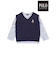 【POLO BCS(ポロ・ビーシーエス)×SLAP SLIPコラボ】【お揃い】POLO総柄プリントTシャツ+クマさん刺しゅうベスト2点セット(80~130cm)