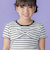 リブボーダーリボンポイントTシャツ(95~150cm)