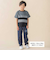 天竺無地+チェック切り替え半袖Tシャツ(95~150cm)