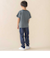 天竺無地+チェック切り替え半袖Tシャツ(95~150cm)