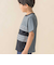 天竺無地+チェック切り替え半袖Tシャツ(95~150cm)