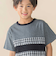 天竺無地+チェック切り替え半袖Tシャツ(95~150cm)