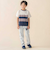 天竺無地+チェック切り替え半袖Tシャツ(95~150cm)