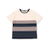 天竺無地+チェック切り替え半袖Tシャツ(95~150cm)