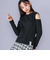 【 ニコ☆プチ 掲載 】肩あきTシャツ＆シャーリングトップセット(130~160cm)