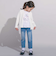 エッフェル塔フラワーモチーフスムース長袖Tシャツ(90~160cm)