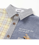 【お揃い】チェックダンガリー切り替え襟付きシャツ(80~130cm)