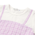 【お揃い】ワッシャーチェックキャミ重ね着風長袖Tシャツ(80~130cm)