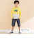 天竺スパンフライス配色くるまプリント長袖Tシャツ(80~130cm)