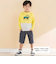 天竺スパンフライス配色くるまプリント長袖Tシャツ(80~130cm)