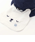 【お揃い/UVカット】ドットストライプチェッククマさん日よけ付きハットベビー(46~48cm)