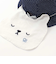 【お揃い/UVカット】ドットストライプチェッククマさん日よけ付きハットベビー(46~48cm)
