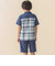チェック＆無地切り替え半袖シャツ+ハーフパンツセットアップ(95~150cm)