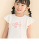 フレアスリーブお花プリント半袖Tシャツ(80~130cm)