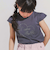ラインストーンハートロゴ天竺キャップスリーブTシャツ(100~160cm)