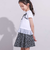 裾チュールフリルリボンプリント天竺半袖Tシャツ(90~150cm)