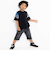 6分丈パッチワークロゴストレッチデニムパンツ(100~160cm)