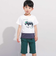 バイカラーアニマルプリント天竺半袖Tシャツ(80~140cm)