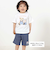 【お揃い】クマモチーフ無地ボーダーTシャツ(80~130cm)