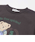 【お揃い】クマモチーフ無地ボーダーTシャツ(80~130cm)