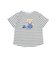 【お揃い】クマモチーフ無地ボーダーTシャツ(80~130cm)