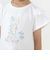 アニマルウサギフロント刺しゅうホットフィックスモチーフ肩レース半袖Tシャツ(80~130cm)