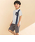 天竺縦配色切り替え半袖Tシャツ(80~130cm)