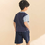 天竺縦配色切り替え半袖Tシャツ(80~130cm)