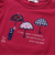【お揃い】天竺花柄チェックパッチパフスリーブ半袖Tシャツ(80~130cm)