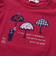 【お揃い】天竺花柄チェックパッチパフスリーブ半袖Tシャツ(80~130cm)