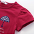 【お揃い】天竺花柄チェックパッチパフスリーブ半袖Tシャツ(80~130cm)