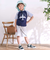 飛行機クルマ恐竜刺しゅうプリントラグランTシャツ(80~130cm)