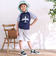 飛行機クルマ恐竜刺しゅうプリントラグランTシャツ(80~130cm)