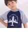飛行機クルマ恐竜刺しゅうプリントラグランTシャツ(80~130cm)