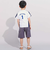 異素材切り替えバックナンバリングラグラン半袖Tシャツ(90~160cm)
