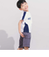 異素材切り替えバックナンバリングラグラン半袖Tシャツ(90~160cm)