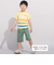 水彩風カラーボーダースラブ天竺半袖Tシャツ(80~150cm)
