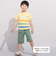 水彩風カラーボーダースラブ天竺半袖Tシャツ(80~150cm)